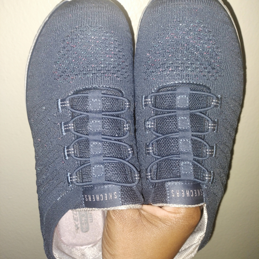 Skechers Slip-On Knit Sneakers in Navy